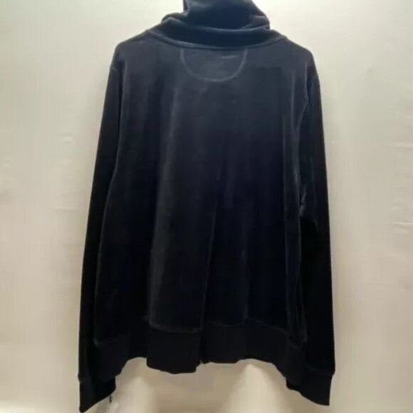 Calvin Klein Women's Full Zip 3X Black Velour Track Jacket Scuba Neck $68 MSRP - Picture 7 of 15